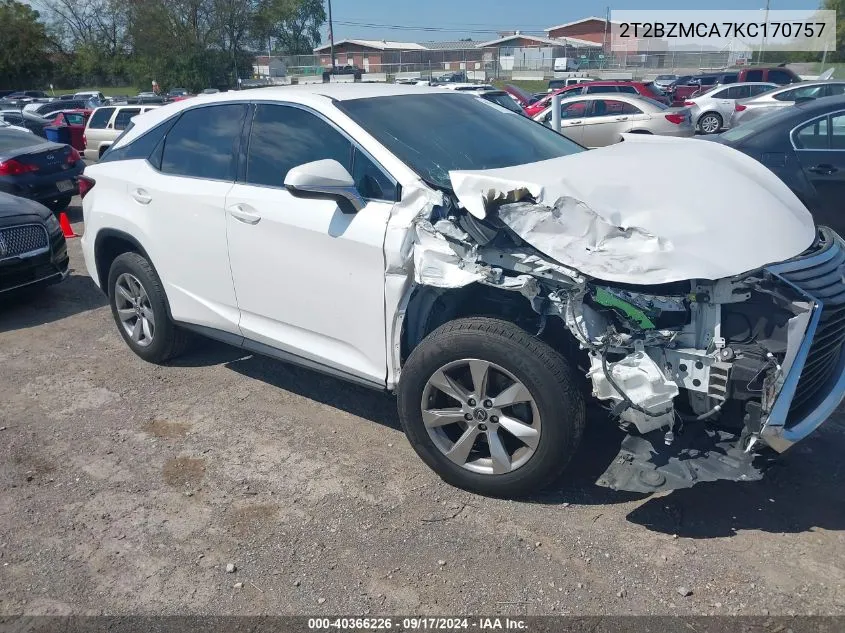 2019 Lexus Rx 350 VIN: 2T2BZMCA7KC170757 Lot: 40366226