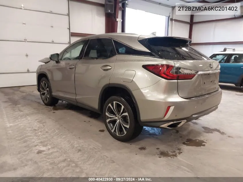 2T2BZMCA6KC201402 2019 Lexus Rx 350