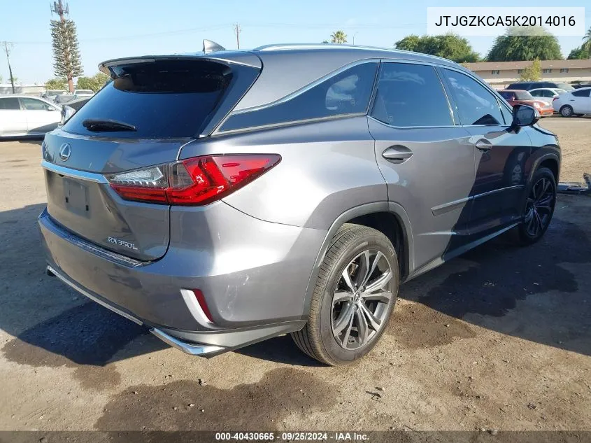 2019 Lexus Rx 350L Premium VIN: JTJGZKCA5K2014016 Lot: 40430665