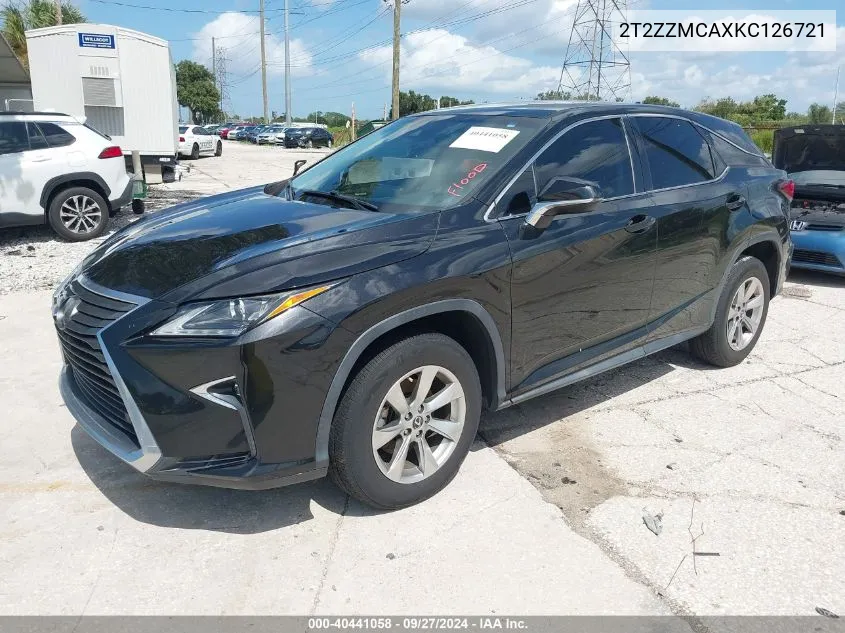 2019 Lexus Rx 350 VIN: 2T2ZZMCAXKC126721 Lot: 40441058