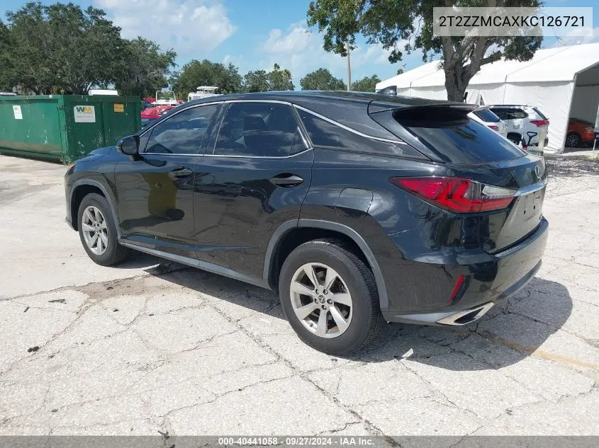 2019 Lexus Rx 350 VIN: 2T2ZZMCAXKC126721 Lot: 40441058