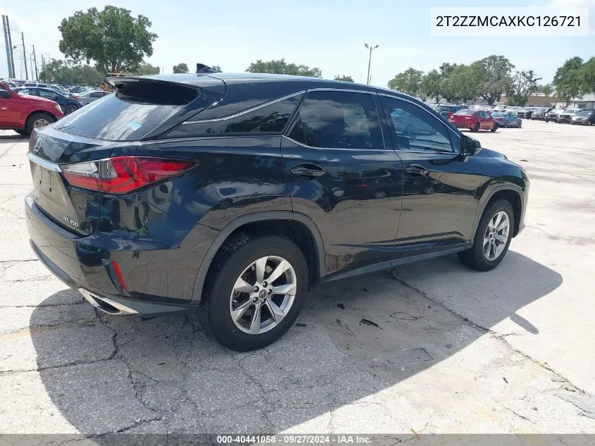 2019 Lexus Rx 350 VIN: 2T2ZZMCAXKC126721 Lot: 40441058