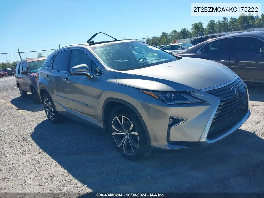 2019 Lexus Rx 350 VIN: 2T2BZMCA4KC175222 Lot: 40488294