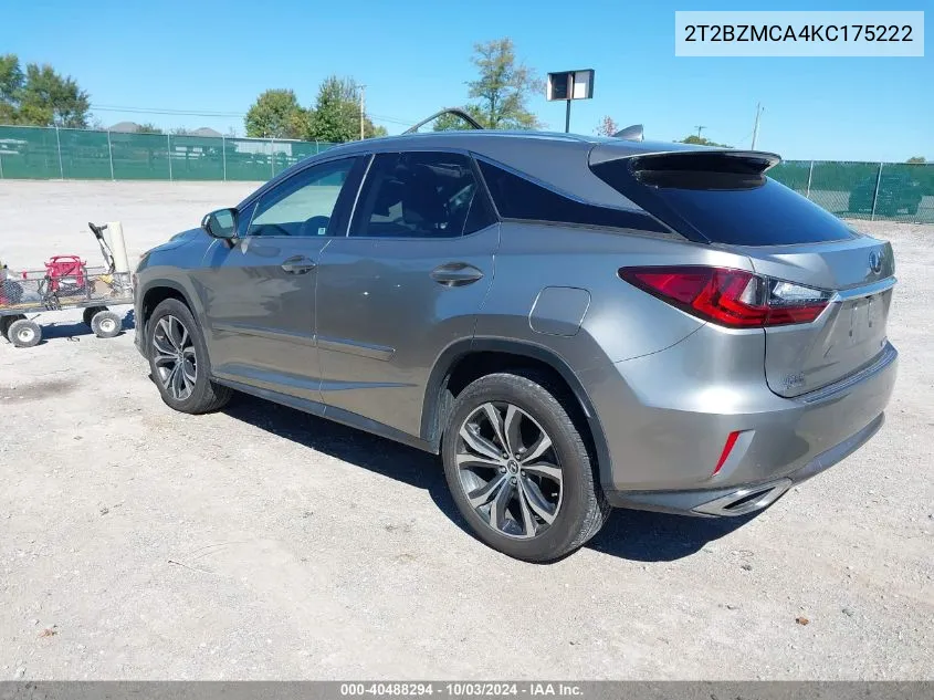 2019 Lexus Rx 350 VIN: 2T2BZMCA4KC175222 Lot: 40488294