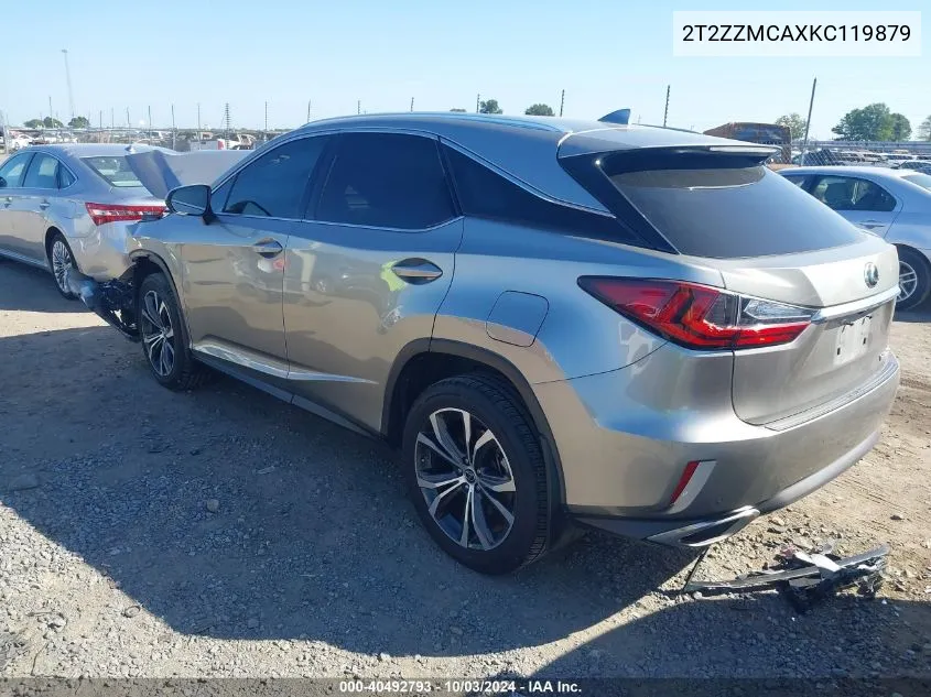 2019 Lexus Rx 350 VIN: 2T2ZZMCAXKC119879 Lot: 40492793