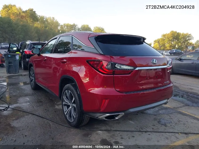 2T2BZMCA4KC204928 2019 Lexus Rx 350