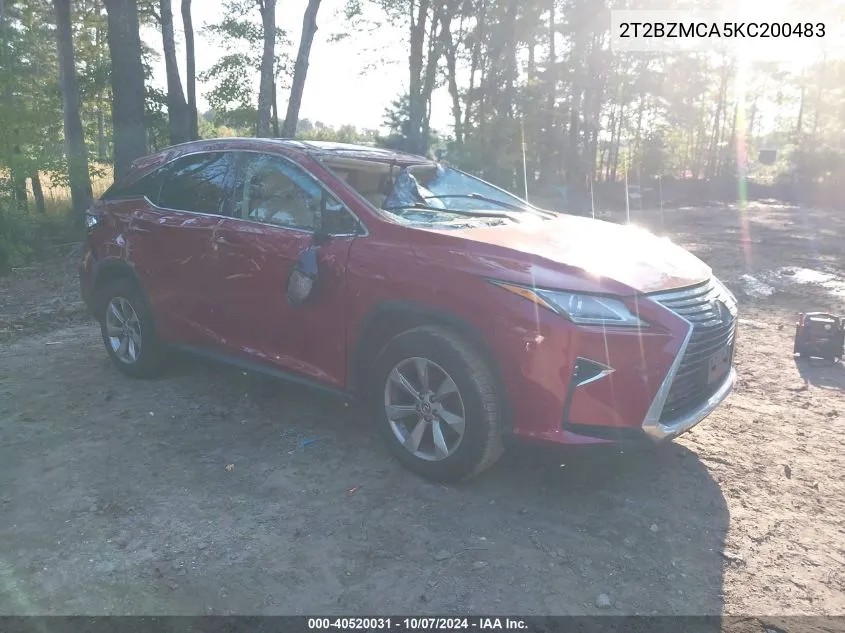 2019 Lexus Rx 350 VIN: 2T2BZMCA5KC200483 Lot: 40520031