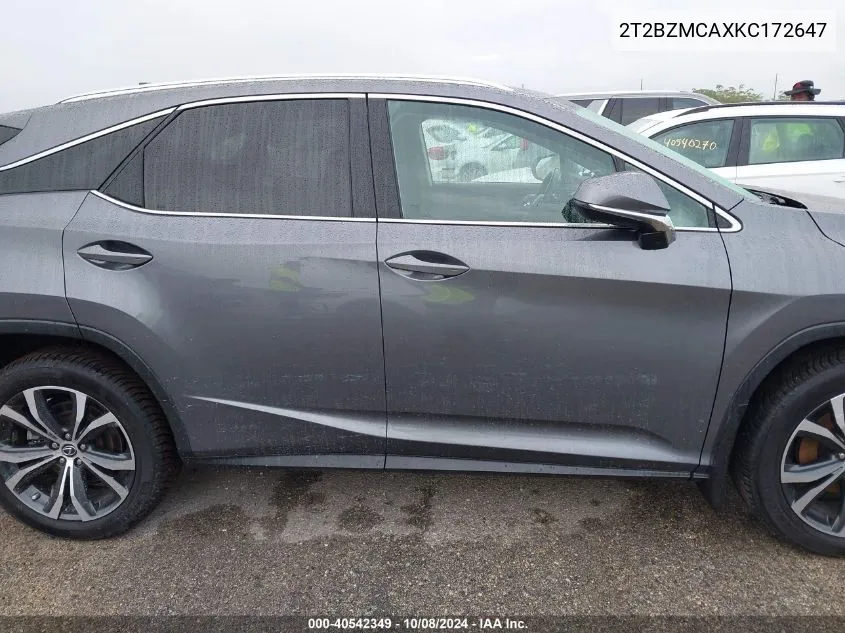 2019 Lexus Rx 350 Base/350 F Sport VIN: 2T2BZMCAXKC172647 Lot: 40542349