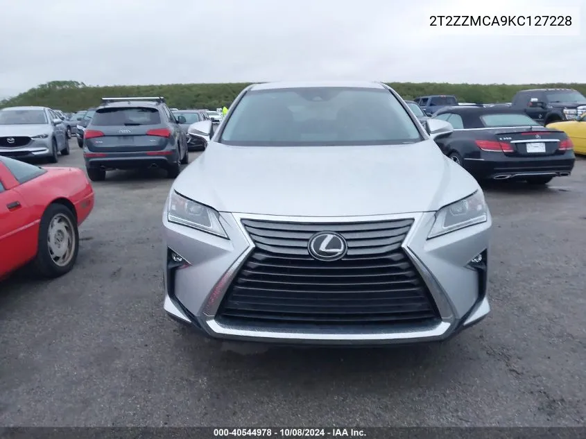 2019 Lexus Rx 350 350 Base/350 F Sport VIN: 2T2ZZMCA9KC127228 Lot: 40544978