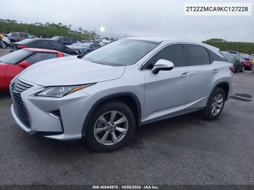 2019 Lexus Rx 350 350 Base/350 F Sport VIN: 2T2ZZMCA9KC127228 Lot: 40544978