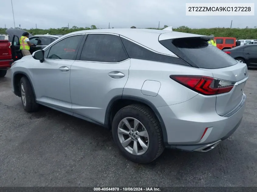 2019 Lexus Rx 350 350 Base/350 F Sport VIN: 2T2ZZMCA9KC127228 Lot: 40544978