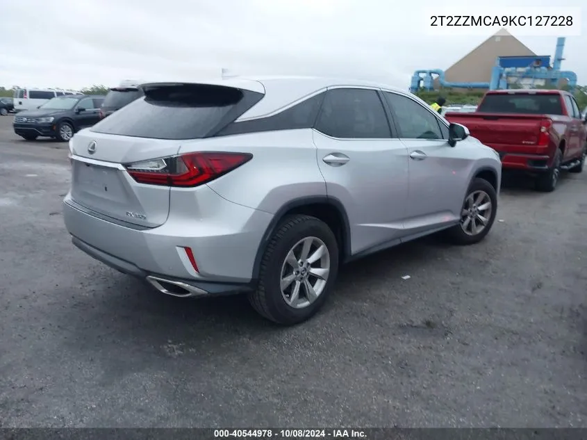 2019 Lexus Rx 350 350 Base/350 F Sport VIN: 2T2ZZMCA9KC127228 Lot: 40544978