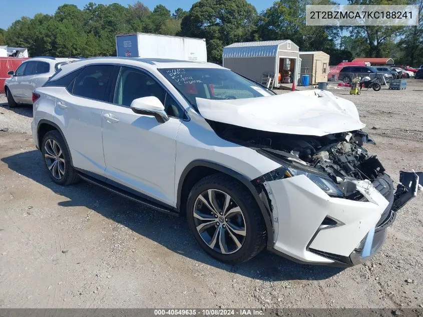 2019 Lexus Rx 350 VIN: 2T2BZMCA7KC188241 Lot: 40549635