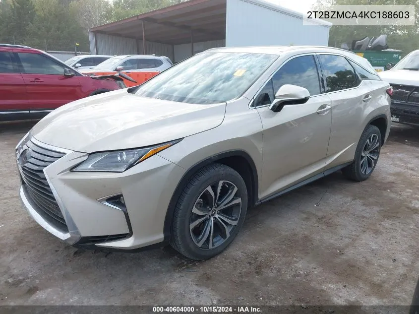 2019 Lexus Rx 350 VIN: 2T2BZMCA4KC188603 Lot: 40604000