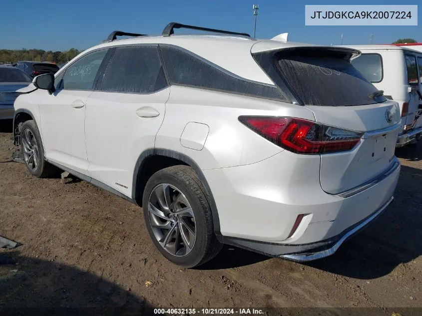 2019 Lexus Rx 450H L Base/450H L Luxury VIN: JTJDGKCA9K2007224 Lot: 40632135