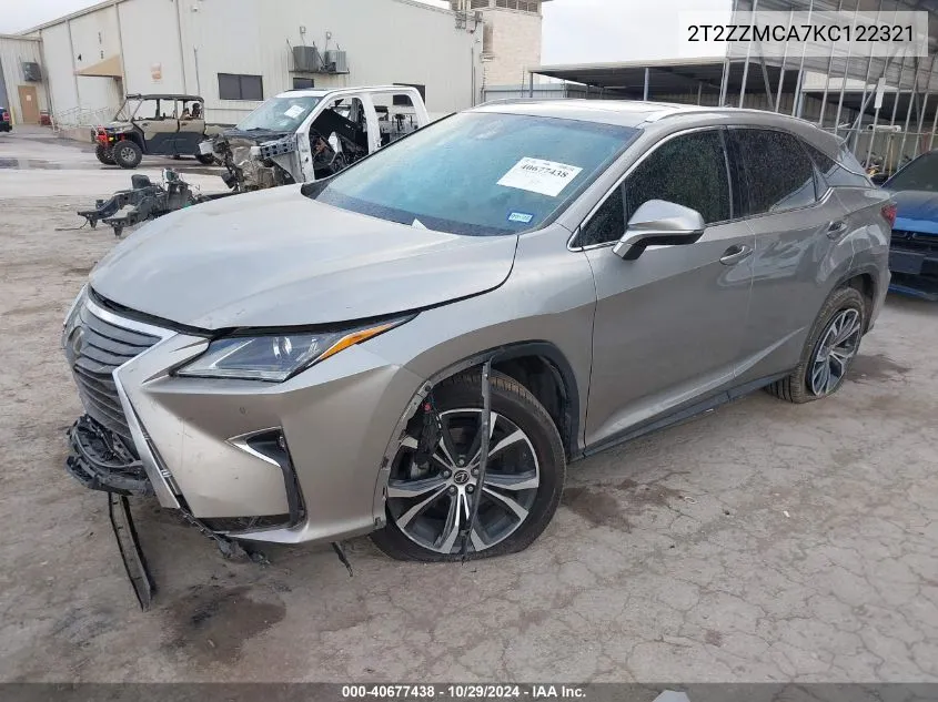 2019 Lexus Rx 350 VIN: 2T2ZZMCA7KC122321 Lot: 40677438