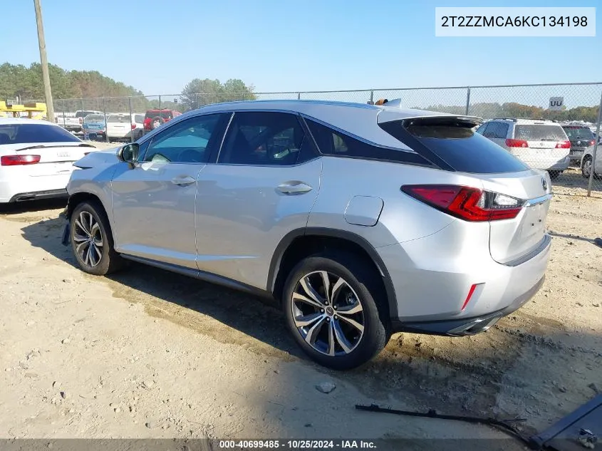 2019 Lexus Rx 350 VIN: 2T2ZZMCA6KC134198 Lot: 40699485