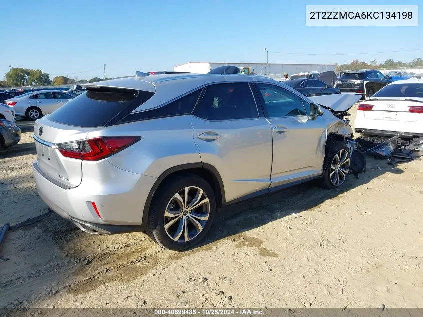 2019 Lexus Rx 350 VIN: 2T2ZZMCA6KC134198 Lot: 40699485