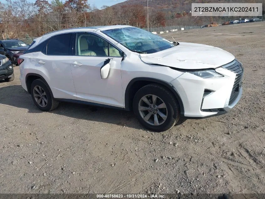 2019 Lexus Rx 350 VIN: 2T2BZMCA1KC202411 Lot: 40758623