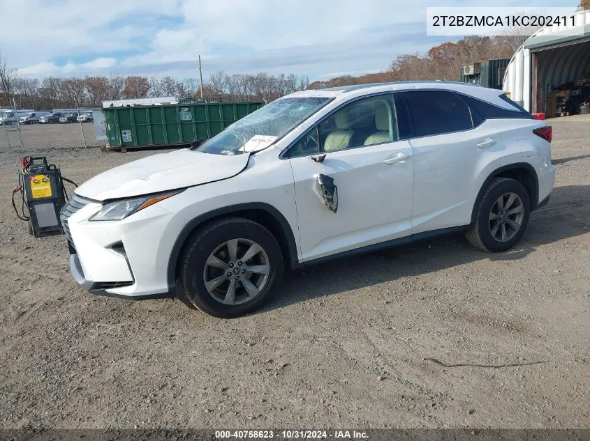 2019 Lexus Rx 350 VIN: 2T2BZMCA1KC202411 Lot: 40758623