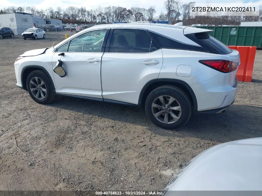 2019 Lexus Rx 350 VIN: 2T2BZMCA1KC202411 Lot: 40758623