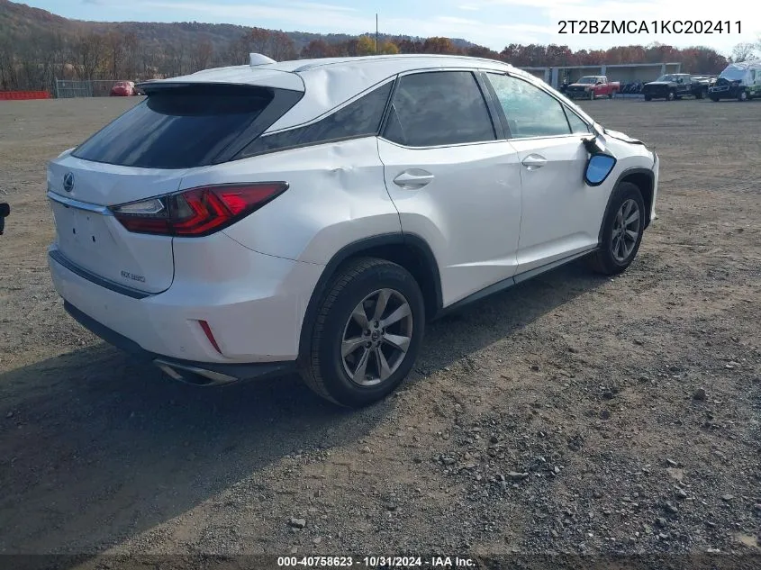 2019 Lexus Rx 350 VIN: 2T2BZMCA1KC202411 Lot: 40758623