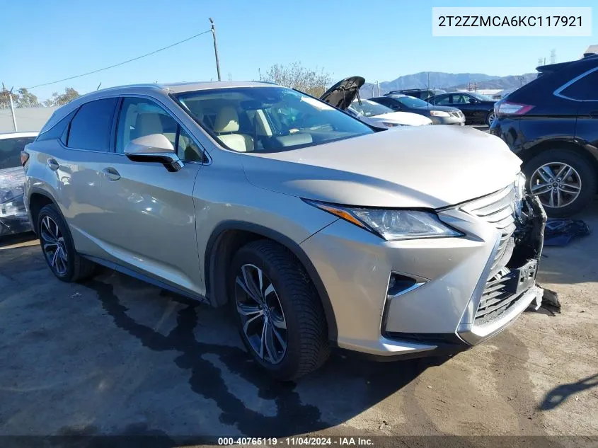 2019 Lexus Rx 350 VIN: 2T2ZZMCA6KC117921 Lot: 40765119