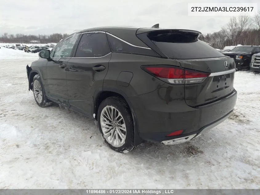 2020 Lexus Rx 350 VIN: 2T2JZMDA3LC239617 Lot: 11896486