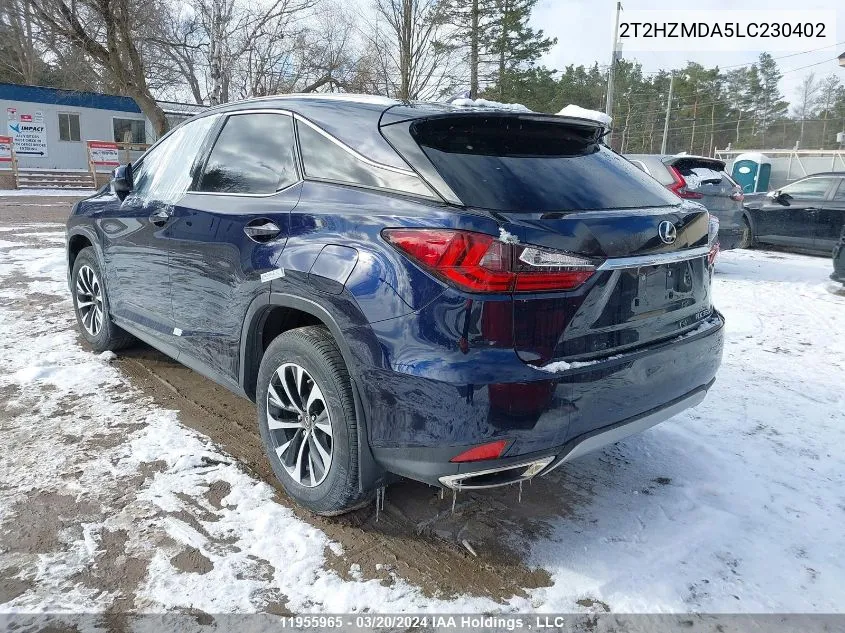 2020 Lexus Rx 350 VIN: 2T2HZMDA5LC230402 Lot: 11955965