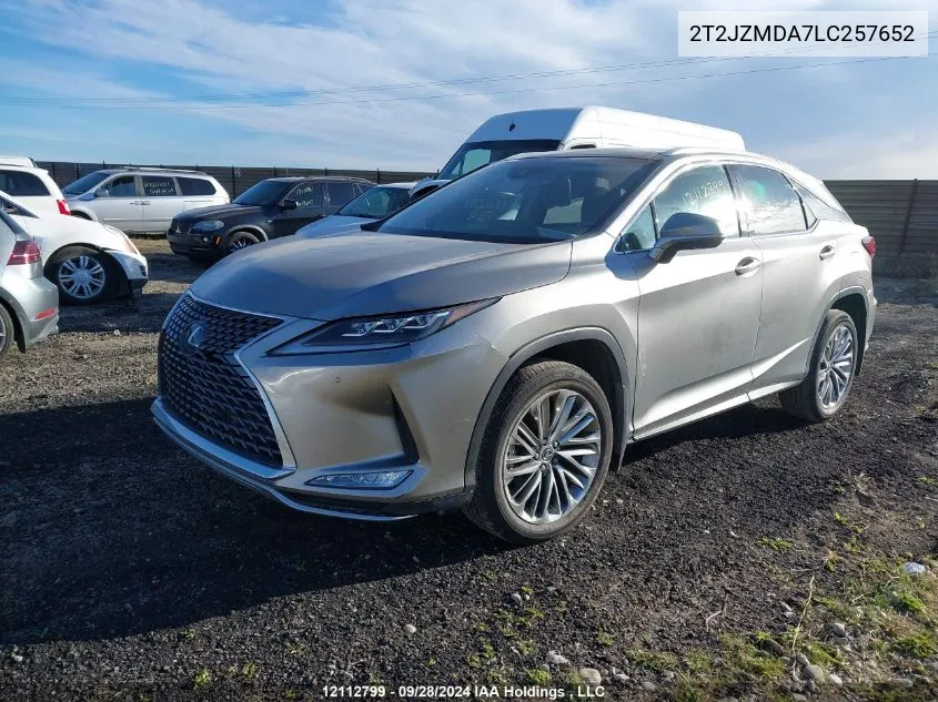 2020 Lexus Rx 350 VIN: 2T2JZMDA7LC257652 Lot: 12112799