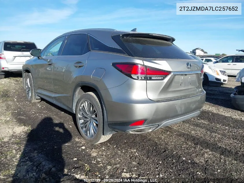 2020 Lexus Rx 350 VIN: 2T2JZMDA7LC257652 Lot: 12112799