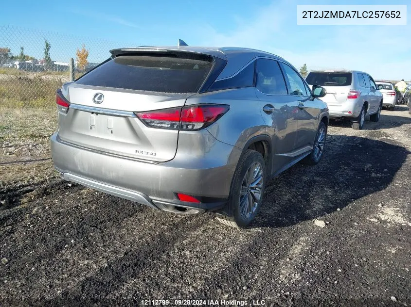 2020 Lexus Rx 350 VIN: 2T2JZMDA7LC257652 Lot: 12112799