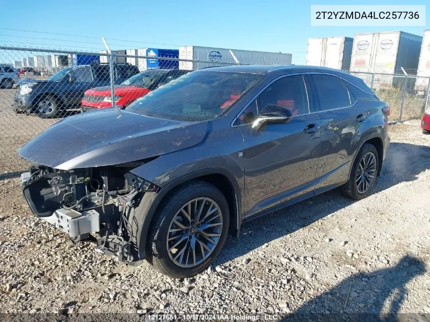 2020 Lexus Rx 350 VIN: 2T2YZMDA4LC257736 Lot: 12127651