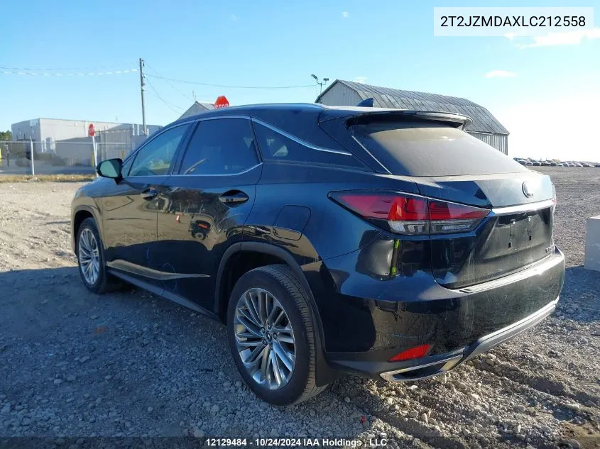 2020 Lexus Rx 350 VIN: 2T2JZMDAXLC212558 Lot: 12129484