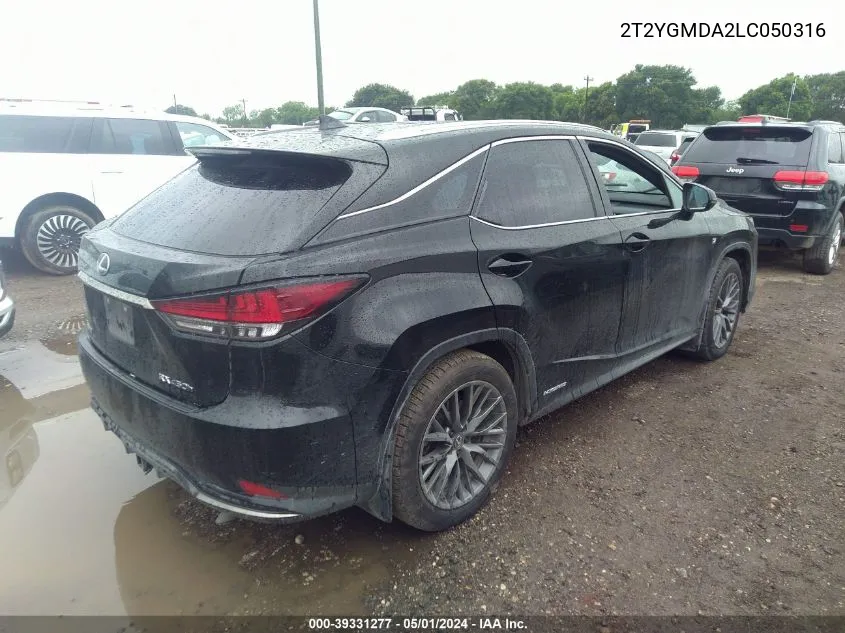 2020 Lexus Rx 450H F Sport Performance VIN: 2T2YGMDA2LC050316 Lot: 39331277