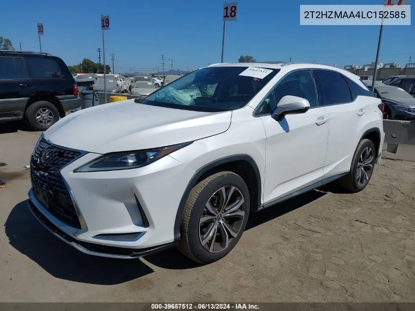 2020 Lexus Rx 350 VIN: 2T2HZMAA4LC152585 Lot: 39657512