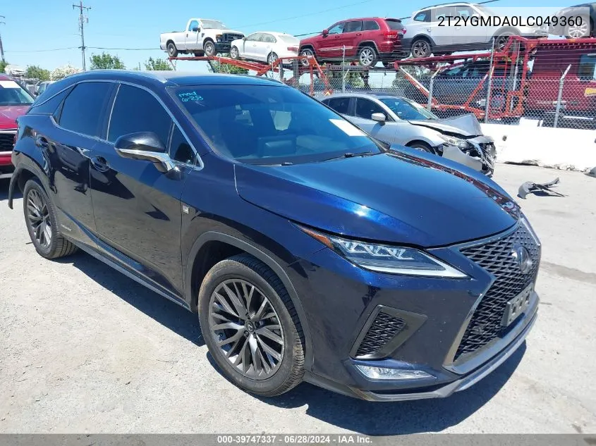 2020 Lexus Rx 450H F Sport Performance VIN: 2T2YGMDA0LC049360 Lot: 39747337