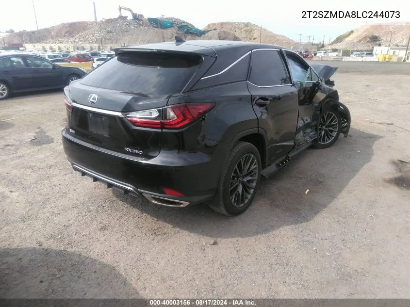 2020 Lexus Rx 350 F Sport VIN: 2T2SZMDA8LC244073 Lot: 40003156