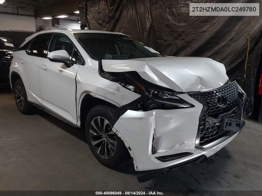 2020 Lexus Rx 350 VIN: 2T2HZMDA0LC249780 Lot: 40096049