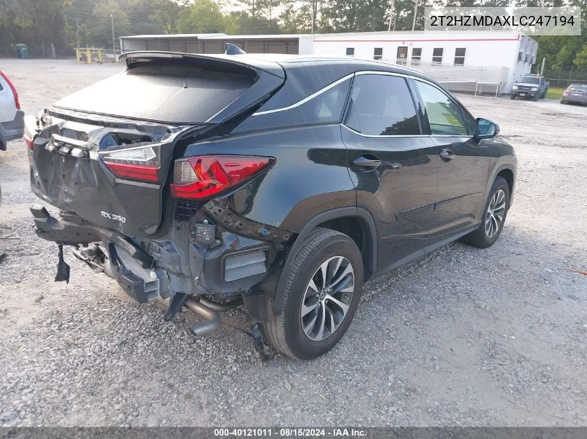 2020 Lexus Rx 350 VIN: 2T2HZMDAXLC247194 Lot: 40121011