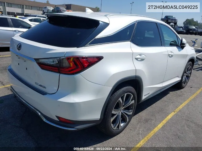 2020 Lexus Rx 450H VIN: 2T2HGMDA5LC049225 Lot: 40169528