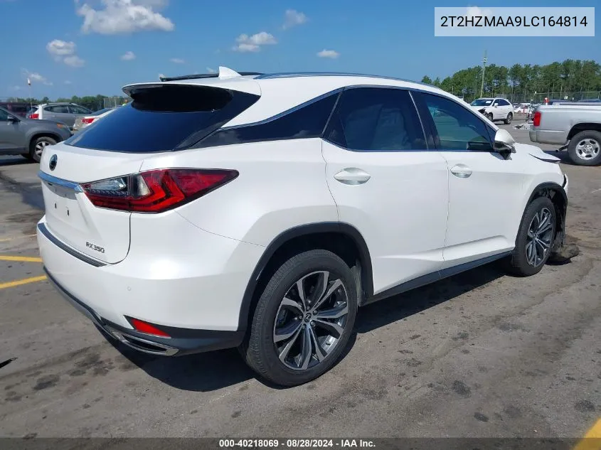 2020 Lexus Rx 350 VIN: 2T2HZMAA9LC164814 Lot: 40218069