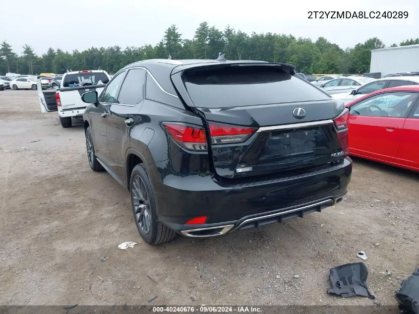 2020 Lexus Rx 350 F Sport Performance VIN: 2T2YZMDA8LC240289 Lot: 40240676