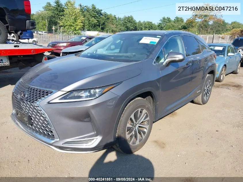 2020 Lexus Rx 450H VIN: 2T2HGMDA5LC047216 Lot: 40241851