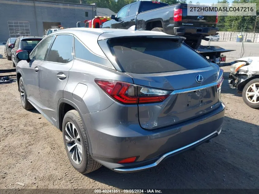 2020 Lexus Rx 450H VIN: 2T2HGMDA5LC047216 Lot: 40241851