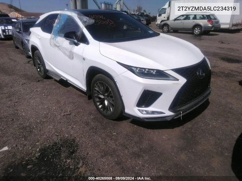 2020 Lexus Rx 350 F Sport Performance VIN: 2T2YZMDA5LC234319 Lot: 40265008