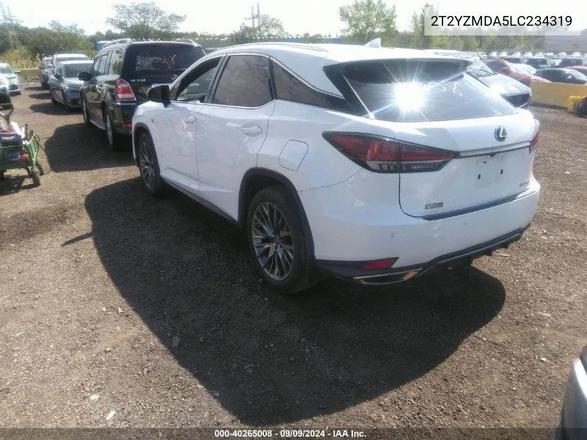 2020 Lexus Rx 350 F Sport Performance VIN: 2T2YZMDA5LC234319 Lot: 40265008