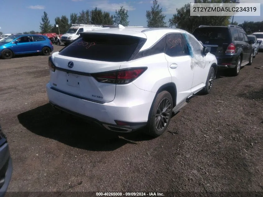 2020 Lexus Rx 350 F Sport Performance VIN: 2T2YZMDA5LC234319 Lot: 40265008