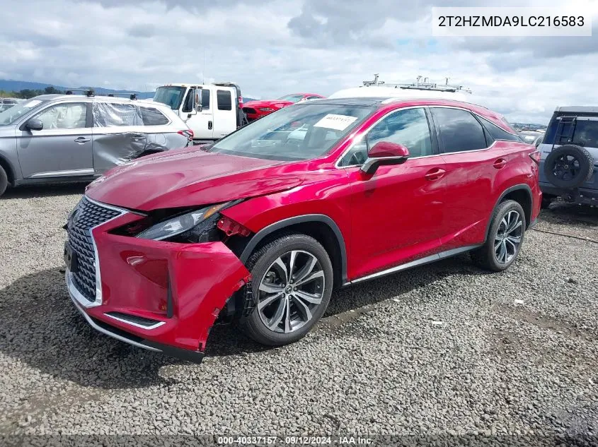 2020 Lexus Rx 350 VIN: 2T2HZMDA9LC216583 Lot: 40337157