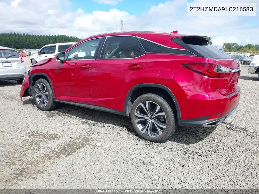 2020 Lexus Rx 350 VIN: 2T2HZMDA9LC216583 Lot: 40337157